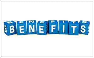 Probate bond - The image shows a wording of benefits in blue colored cubes with a white background.