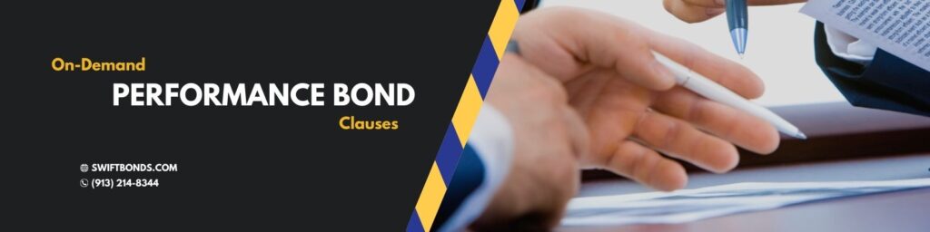 On-Demand Performance Bond Clauses - The banner shows two person discussing about their contract while holding their pen.