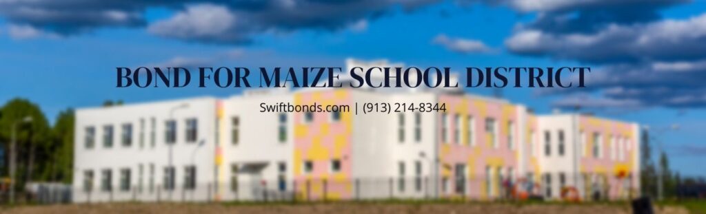 Bond for Maize School District - The banner shows a school with a cloudy sky.