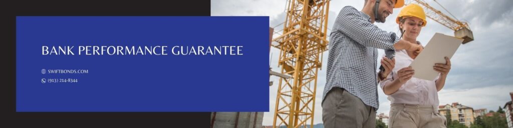 Bank Performance Guarantee - The banner shows a two contractor looking at their plans with a yellow tower crane as their background.