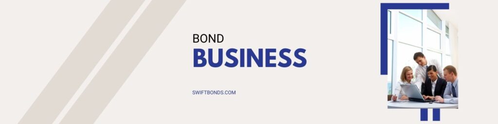 Bond Business - The banner shows inside the surety company with a surety agents discussing.