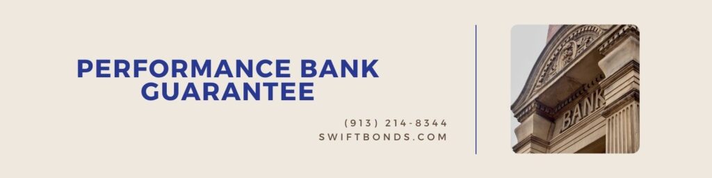 Performance Bank Guarantee - The banner shows a building of a bank with a colored light brown as background.
