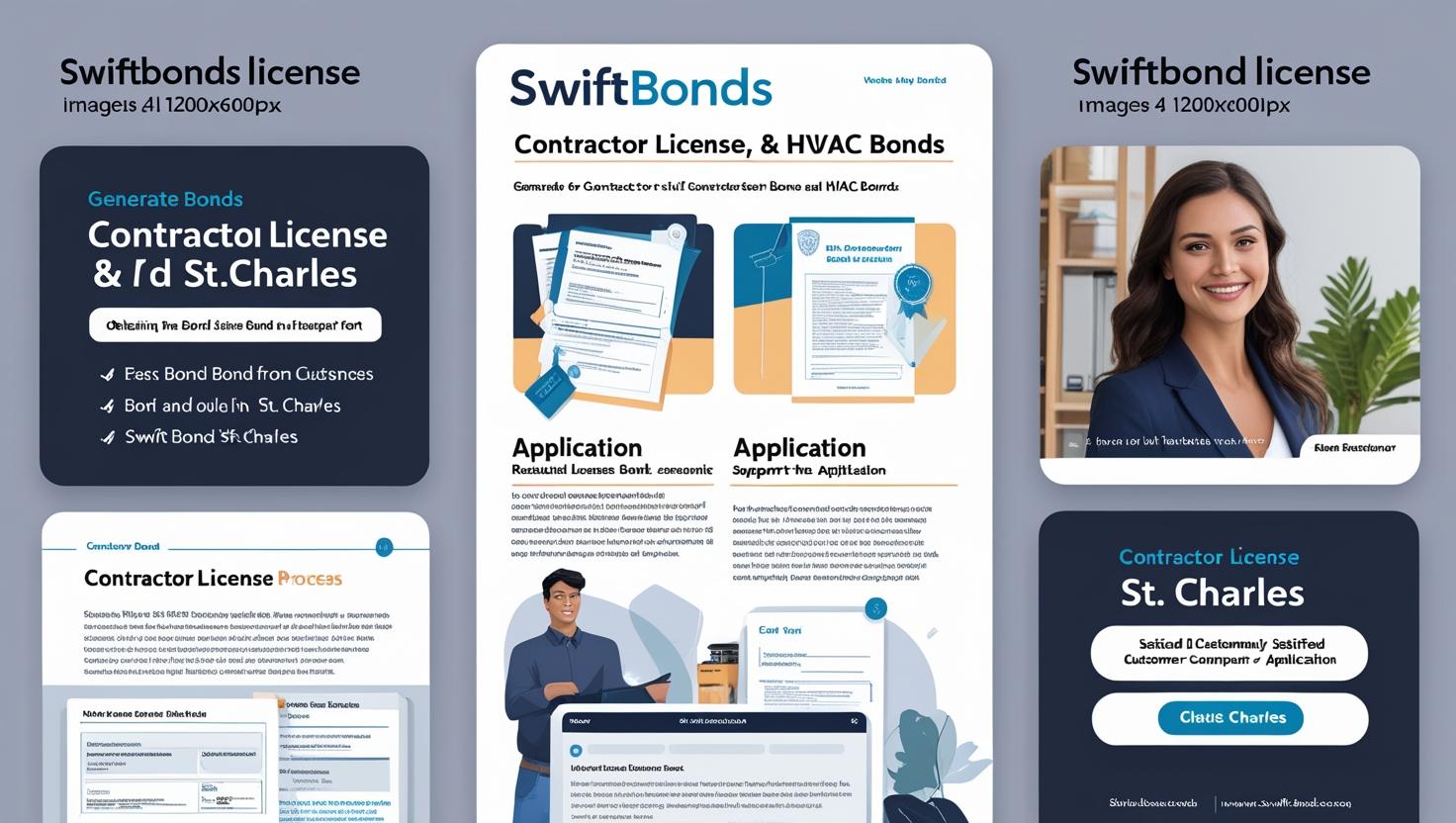 Bond promotional design with contractor forms and customer service image.