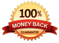 Money Back Guarantee - The image shows a wording of Money Back Guarantee with a multi colored background.
