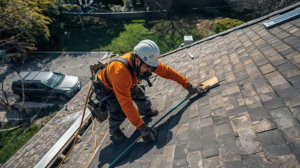 Licensed Amarillo TX roofer performing roof repair work protected by a $20,000 residential roofing contractor bond