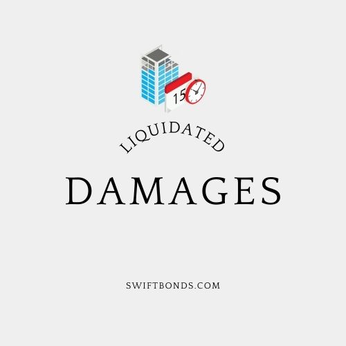 Liquidated Damages - The logo shows unfinished building with a date and time in an off white colored background.