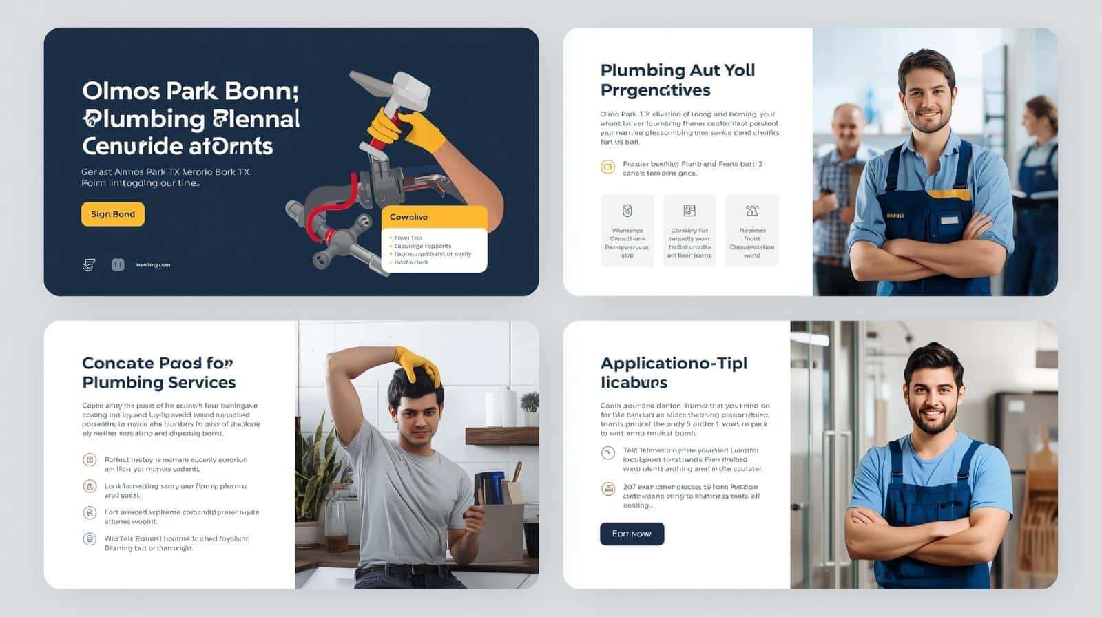Infographic explaining Olmos Park, TX plumber license and permit bond requirements with visuals of plumbers and compliance icons.