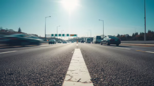 Texas highway roadway illustrating infrastructure protected by Polk County road use agreement bond requirements