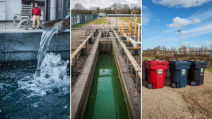 Municipal utility district water discharge system demonstrating regulated water management and infrastructure oversight in Texas.