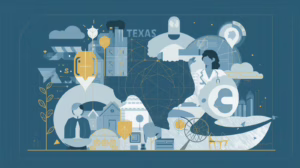 Illustration showing financial safeguards for Texas healthcare residents, emphasizing trust accounts, oversight, and patient fund security.