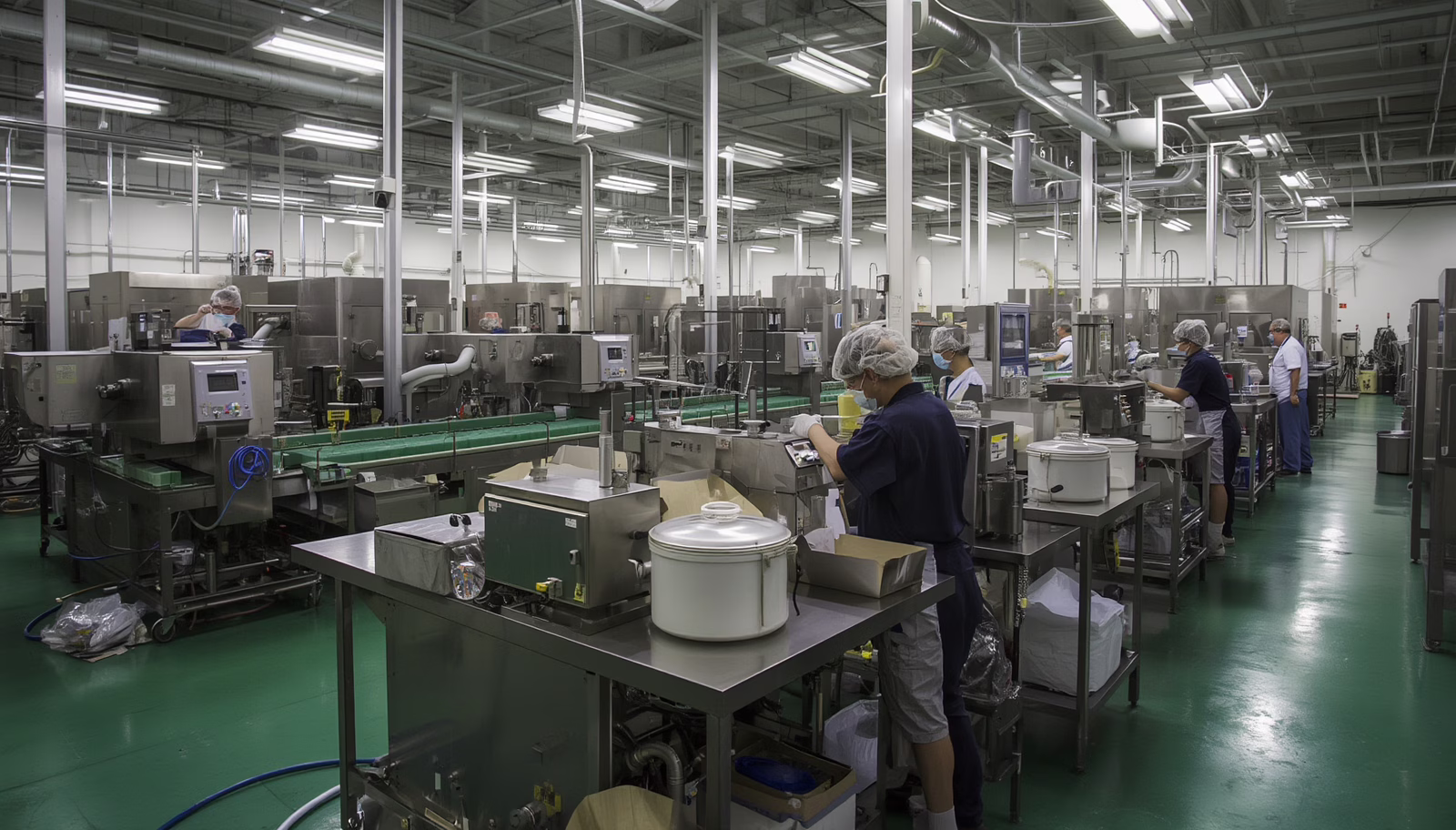 Modern Florida food processing plant showcasing commercial food manufacturing equipment supporting businesses requiring a Florida Food Process Company Bond.