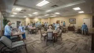 Modern Florida leased nursing home building showcasing a long-term care facility covered by a Florida Leased Nursing Home Bond.