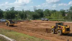 Florida Performance Site Improvement Bond construction site with heavy equipment preparing land for public infrastructure improvements.