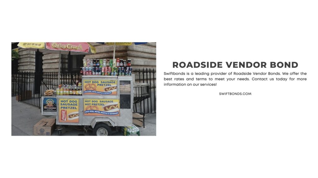 Roadside Vendor Bond - A hot dog cart and pretzel cart takes a prime corner on a sidewalk across the road.