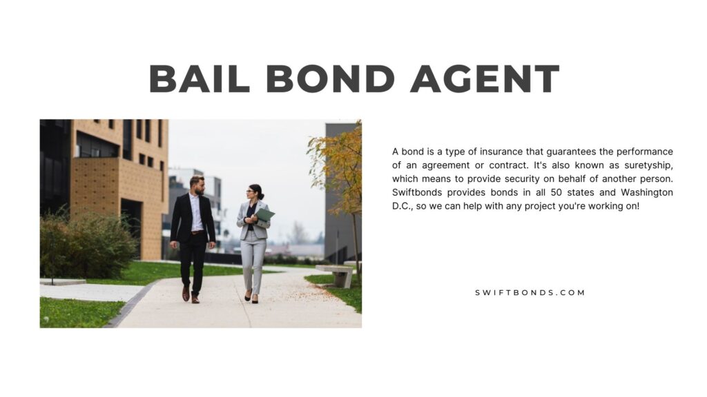 Bail Bond Agent - An agents of a surety company walking at the pathway.