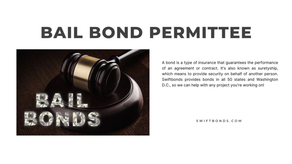 Bail Bond Permittee - Bail bonds services concept. Judge gavel on wooden background.