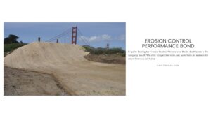 Erosion Control Performance Bond - An area of erosion control near san francisco bridge.