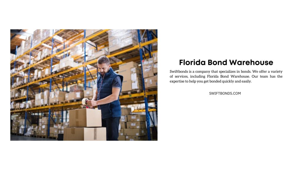 Florida Bond Warehouse - Male warehouse worker or a supercisor sealing a cardboard boxes.