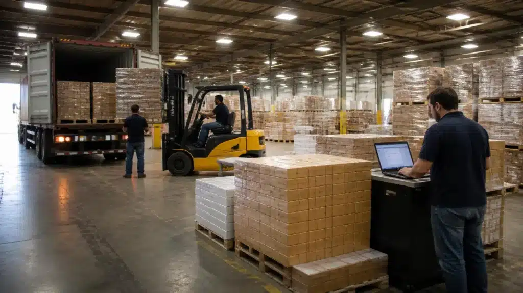 Florida cigarette exporter preparing tobacco shipments for legal interstate and international distribution.