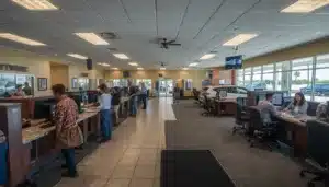 Professional Broward County rental car concession office providing bonded rental services and lease agreement support for customers.