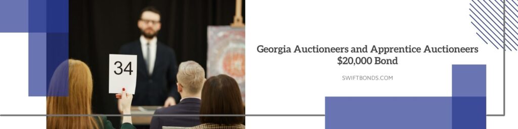 Georgia - Auctioneers and Apprentice Auctioneers $20,000 Bond - Rear view of a woman raising her sign she wants to buy a famous painting during auction.
