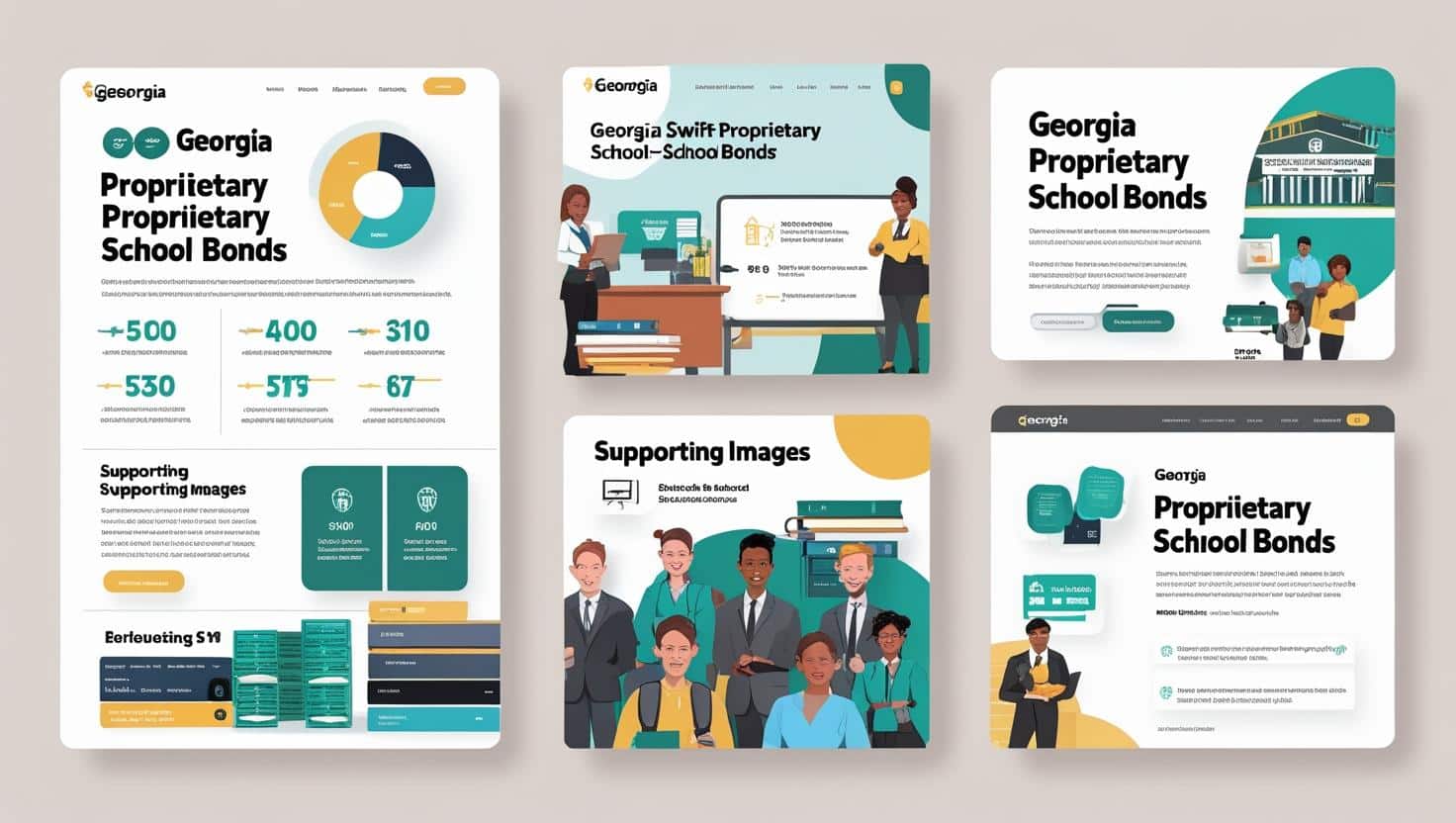Illustrated Georgia Proprietary School Bonds infographic highlighting requirements, data, and compliance steps.