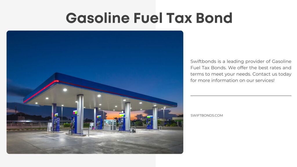 Gasoline Fuel Tax Bond - Gas fuel station with sunrise sky.