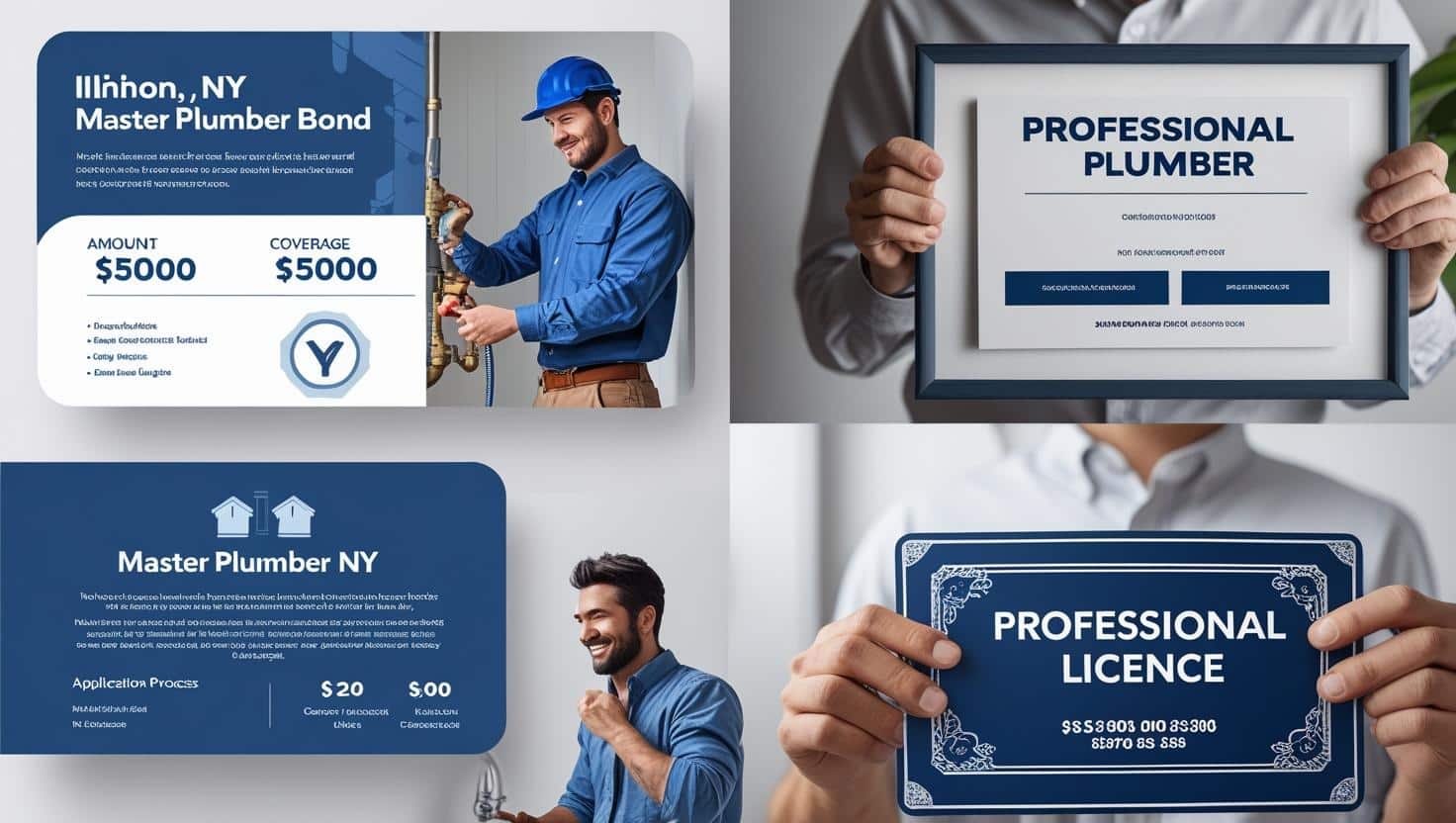 Infographic highlighting Ilion, NY Master Plumber Bond requirements and $5,000 coverage.