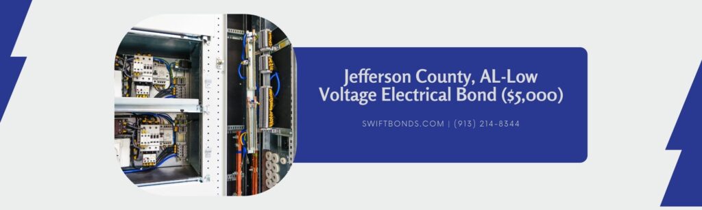 Jefferson County, AL-Low Voltage Electrical Bond ($5,000) - The banner shows a low voltage cabinet for electrical set up.