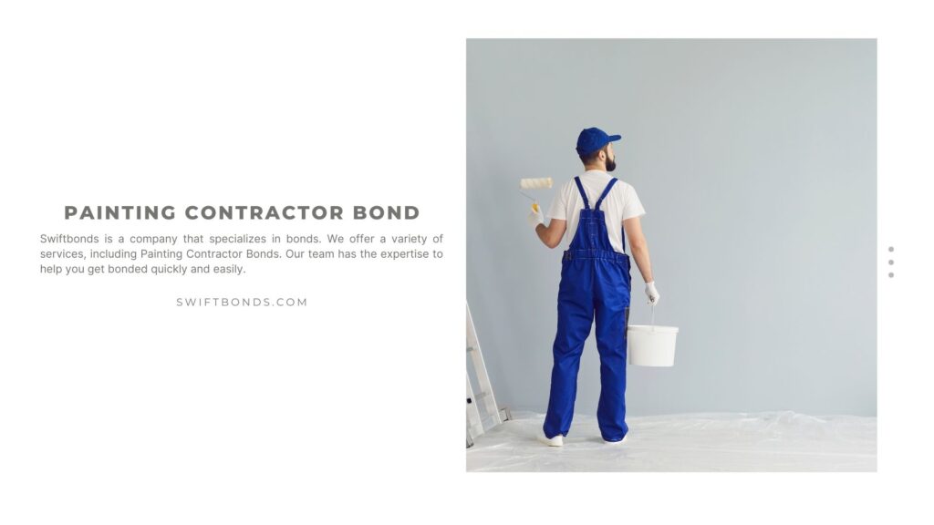 Painting Contractor Bond - Bearded painter contractor prepairig to paint wall.