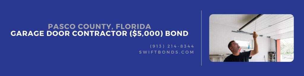 Pasco County, Florida-Garage Door Contractor ($5,000) Bond - Man opens pvc garage door manually.