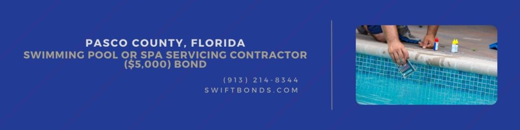 Pasco County, Florida-Swimming Pool or Spa Servicing Contractor ($5,000) Bond - A contractor is using a pool testing kit to test the chemical levels in a swimming pool.