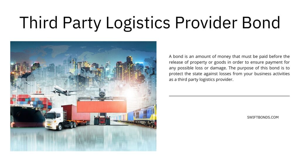 Third Party Logistics Provider Bond - Global business logistics import export background and container cargo freight ship transport concept.