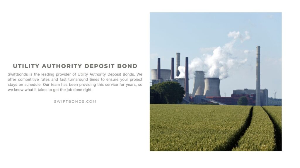 Utility Authority Deposit Bond - Coal powered power plant near wheat field area.