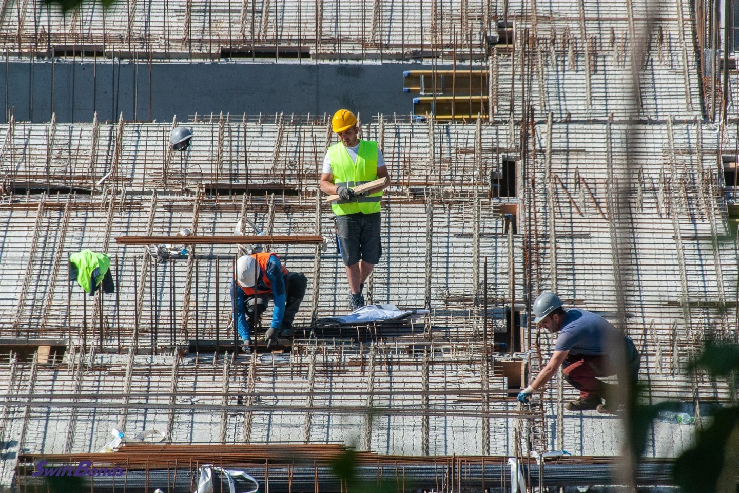 a team of contractors on the building site.