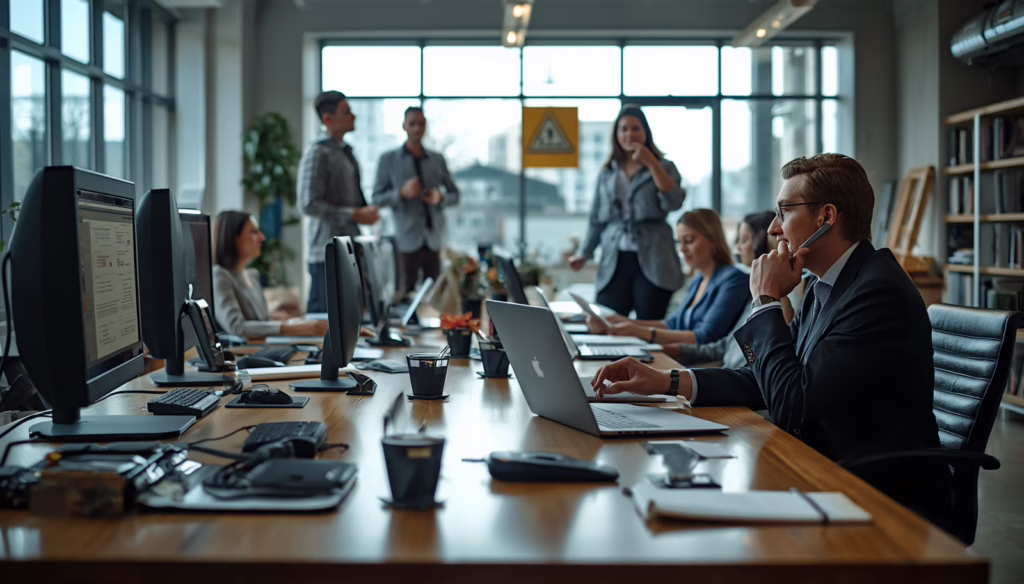 Construction trucking broker team coordinating logistics and compliance requirements for California Broker of Construction Trucking Services Bond applications