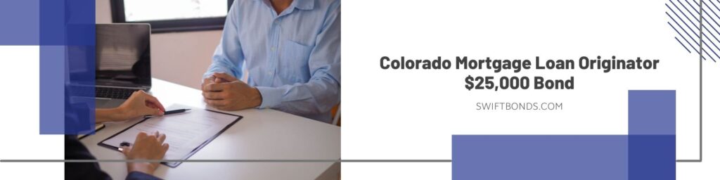 Colorado Mortgage Loan Originator $25,000 Bond - A woman of the residential mortgage loan originator points out the position to sign the document.