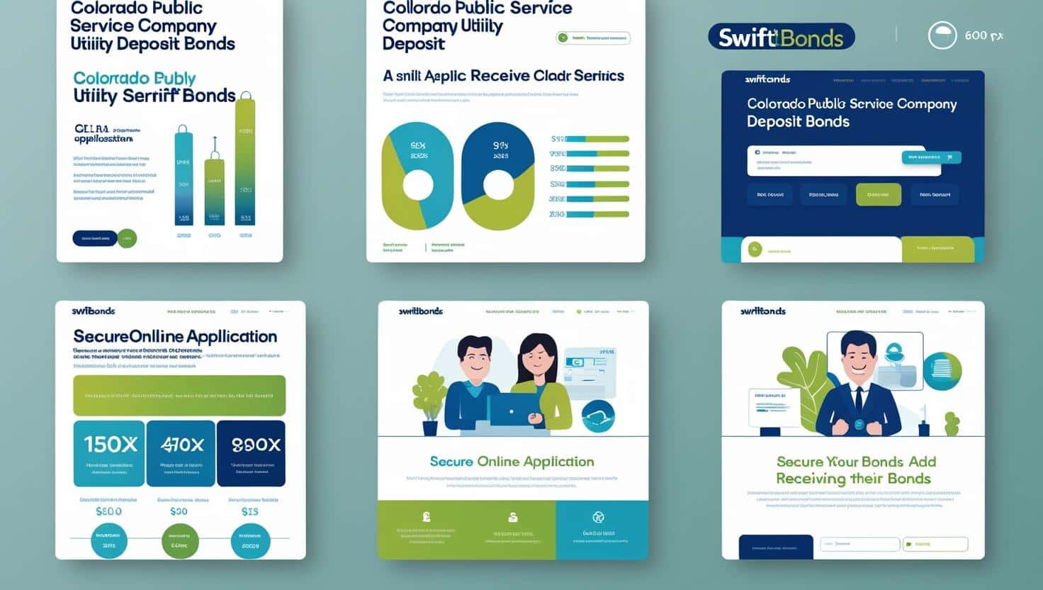 Chart and diagram showing application process and cost breakdown for Colorado Public Service Company utility deposit bonds.