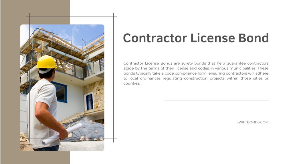 Contractor License Bond - The image shows a contractor with blueprints while looking at his constrcuted two story house.