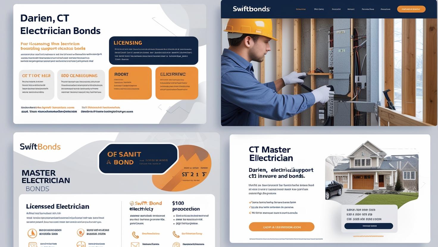 Bond licensing infographic for Darien, CT Master Electrician highlighting requirements and compliance.