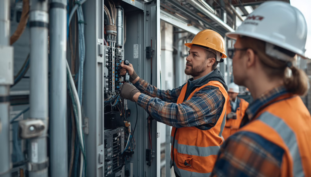 Delaware Master Electrician $1,000 Bond professionals servicing industrial electrical equipment and ensuring regulatory compliance.