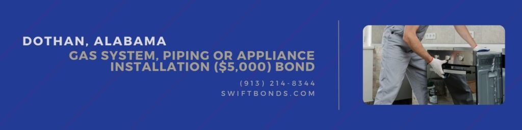 Dothan, AL-Gas System, Piping or Appliance Installation ($5,000) Bond - A person installating a Gas stove appliance in a kitchen.