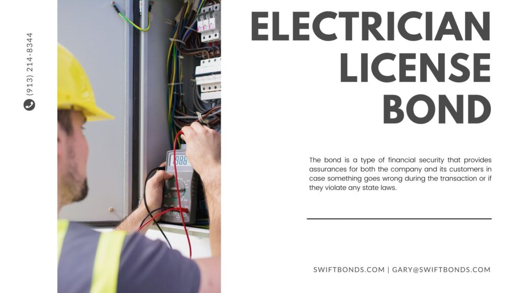 Electrician License Bond - Electrician repairing electric panel.