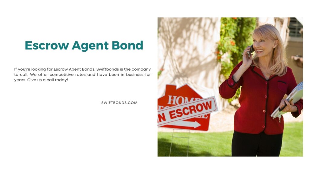 Escrow Agent Bond - Escrow agent talking to her phone while carrying a documents.