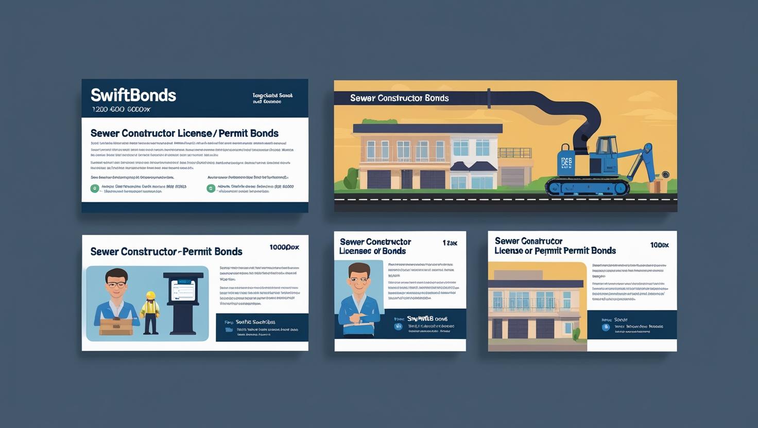 Illustrated breakdown of Sewer Constructor License/Permit Bonds showing bonding process and compliance steps.