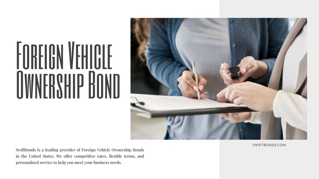 Foreign Vehicle Ownership Bond - Close up shot of vehicle owner holding her key in hand and signing a document for her certificate of title.