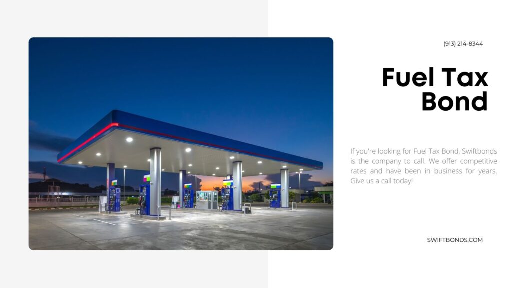 Fuel Tax Bond - Gas fuel station with sunrise sky.