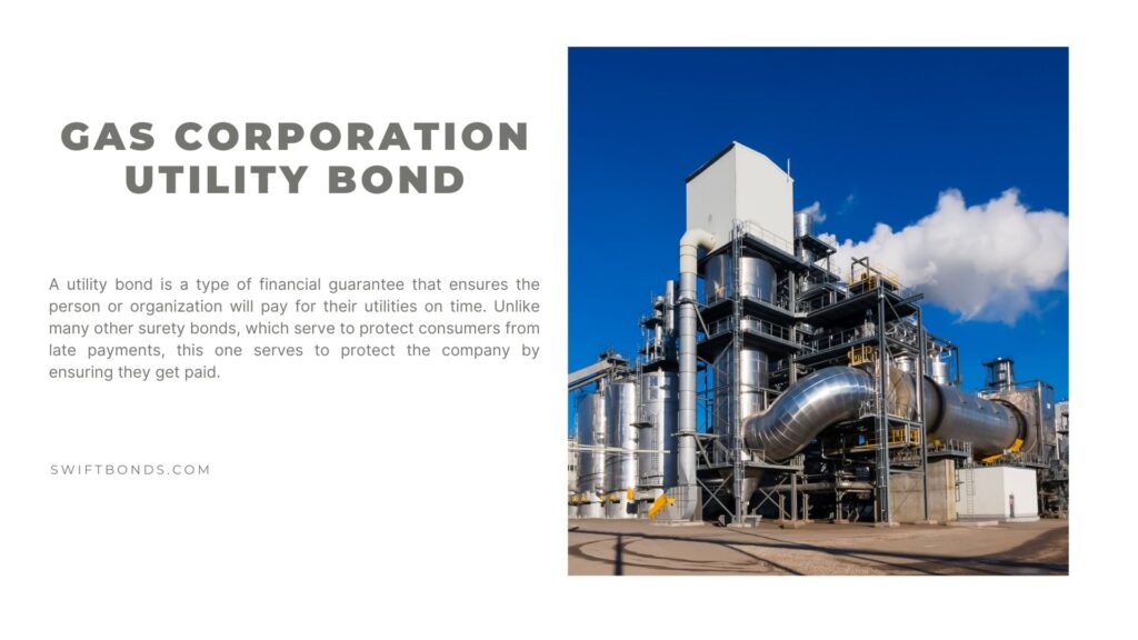 Gas Corporation Utility Bond - Equipment gas processing plant. Oil and gas industrial place.