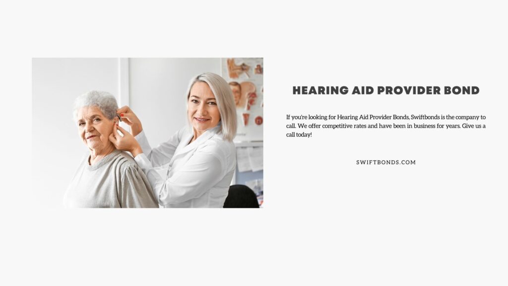 Hearing Aid Provider Bond - Otolaryngologist putting hearing aid in senior woman's ear in hospital.