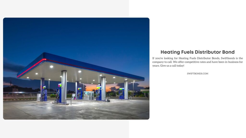Heating Fuels Distributor Bond - Gasoline or fuel station with sunrise sky.